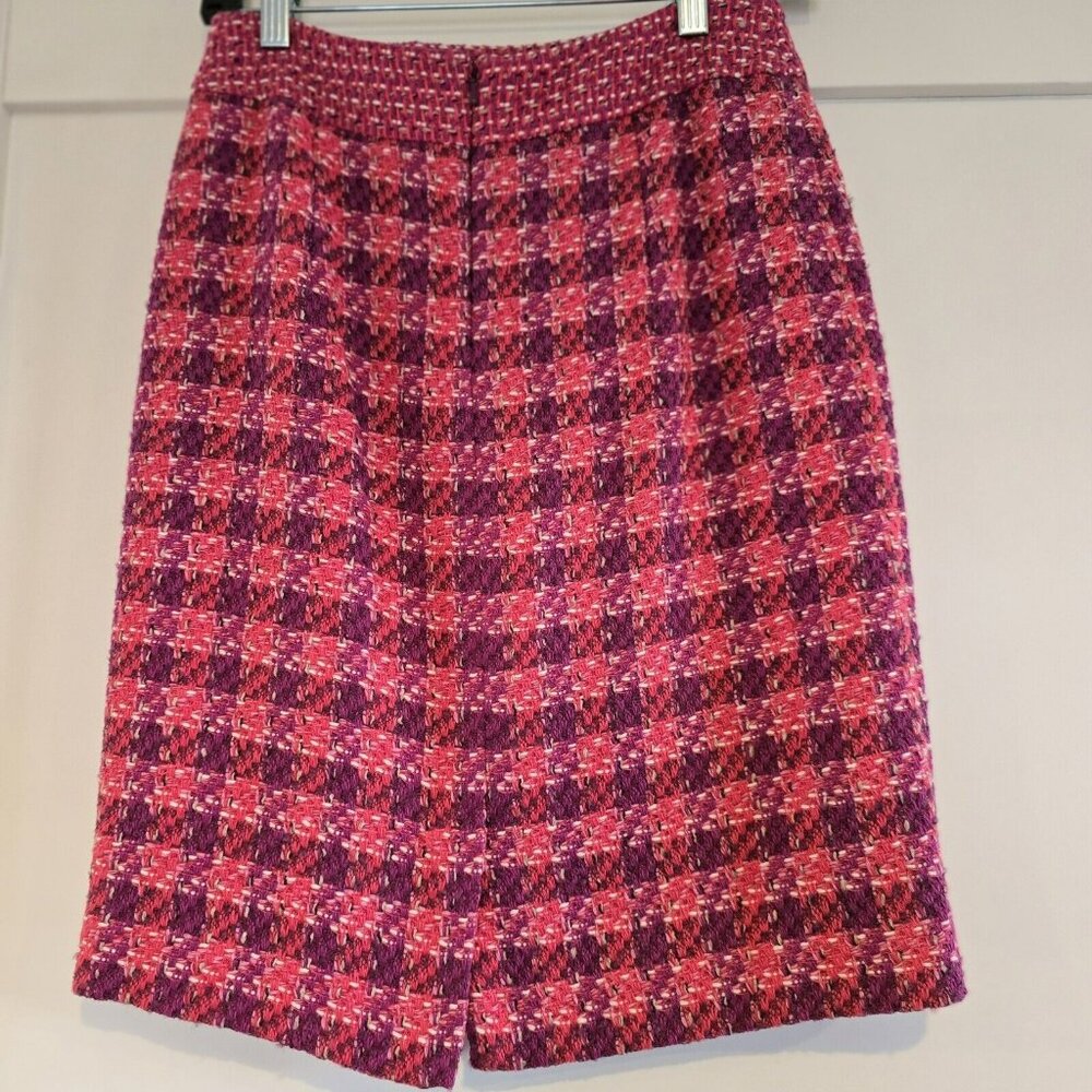 Tory Burch Merlot Multi Tweed Darren Straight Pencil Skirt Size 2 NWT 18121309 - Picture 3 of 11